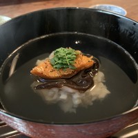 松川 - 帆立しんじょう、木耳、ばちこの椀