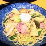 五右衛門 - イベリコ豚と春野菜づくしのよくばりスパゲッティー(*^▽^)/★*☆♪