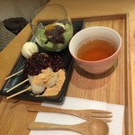 逸京茶寮 - 手作り抹茶プリンのお団子プレート