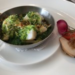 レストラン山崎 - 陸奥湾産帆立貝とキノコの香草バター焼き