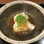 鮨みなと - クエの酒蒸し 玉葱おろし 小口ネギ