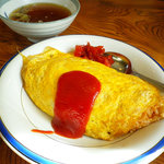 ファミリーレストラン 堀井 - オムライス：650円（スープ付）