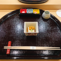 天麩羅 四季彩 村松 - ごま豆腐雲丹のせ