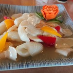 徳利楼  - アワビの海鮮炒め