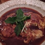 牡蛎と九条ネギのふわふわ玉子焼き