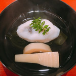 壽山 - 鮑のしんじょう、タケノコ