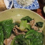 花百咲 - 豚肉とロメインレタスの塩炒め