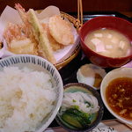 てんぷら 高七 - ある日の天ぷら定食