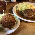 ウチョウテン - 2019.2.16  黒毛和牛のハンバーグとミニメンチカツ
