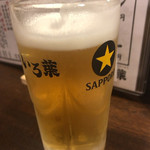 Shinjuku Omoide Yokochou Gyuutan Iroha - 生ビール（サッポロ）490円