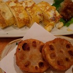 おぎ野 - レンコンはさみ揚げとだし巻き