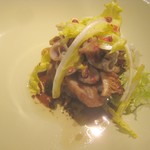 ル・ヴァンキャトル - 4種の内臓ソテーマリネ（センマイ、コプチャン、ヤン、リードヴォー）