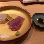 鮨 さかい - 寒ヒラメ（対馬２ｋｇ）とメジマグロ(氷見）