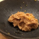 鮨 さかい - 余市の鮟肝、奈良漬けと和えて・・定番ですが美味しい。