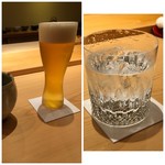 鮨 さかい - 主人は「ビール」、その後「焼酎」を。