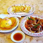 餃子の王将 - 酢豚+餃子+小皿天津飯