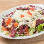 Caesar salad with crispy horse ham