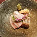 りょうりや 御旅屋 - 御造り　天然鯛　鰤　やいと鰹