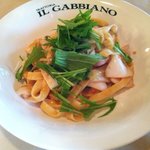 Iru Gabbiano - アオリイカと水菜のフレッシュトマトソース