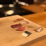 鮨駒 - 各種ネタ常温戻し中