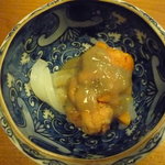 烏賊と雲丹、自家製の塩辛