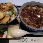 そば処石挽 - ミニ天丼＆かけそば