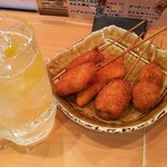 串天ぷら おでん 満ぞく屋 - おまかせ串カツ５本盛り800円