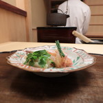 木山 - 平目のこのわた和え、青海苔