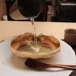 木山 - 甲羅に熱燗「甲羅酒」