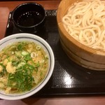 丸亀製麺 - 白ご飯半分は天茶風に