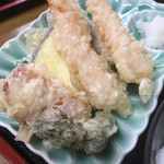 富士岡 - 天ぷら定食(税込680円)タラの芽も！(2019.03.現在)