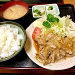 十八番 - 生姜焼き定食。¥800。