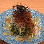 路地酒菜 えん - 水菜の3つの食感サラダ ¥500+tax