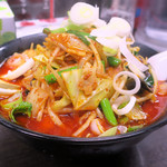 旨辛タンメン 荒木屋 - 大辛野菜シャキシャキ950円、麺少なめ