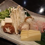 禅紫 - 鯛と車海老と竹の子のしゃぶしゃぶ