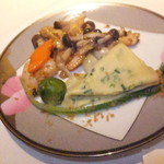 黄鶴 - ２０１７温色健美ランチ　２１００円（税込）アマニ入り海老と鶏肉のオイスターソース炒め　大豆クレープ添え【２０１７年２月】