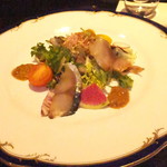 黄鶴 - ２０１８冬・温色健美ランチ　２１００円（税込）もち麦と細切りメンマ入り　鯖スモークのサラダ【２０１８年１月】