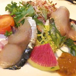 黄鶴 - ２０１８冬・温色健美ランチ　２１００円（税込）もち麦と細切りメンマ入り　鯖スモークのサラダ【２０１８年１月】