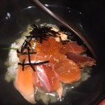 越後一会 十郎 - 鮭親子茶漬け接写