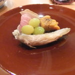 日本料理 たかむら - 岩手の鴨、白糠ししゃも　山形銀杏　蒸雲丹