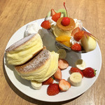 福カフェ - ★プリンアラモードパンケーキ（税込1,450円）