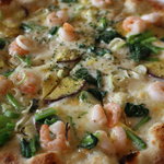 豊栄野菜と 小海老のピッツア・ビアンカ