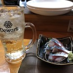 食彩厨房 甚兵衛 - メガハイボールとサバ刺し