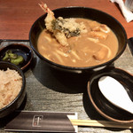 うどん料理 千 - 天カレーセット(炊き込み御飯)