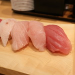 まぐろや石亭 - 「究極のまぐろ七貫握り」