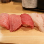 まぐろや石亭 - 「究極のまぐろ七貫握り」