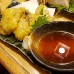 海鮮炭焼処とら太 - カキの天ぷら