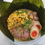 麺匠 茜ノ舞 - 北海道えび味噌ラーメン\850　に全部のせ\300の計\1150(19-03)