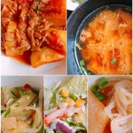 Tho Tho cá phé  - 牛肉とジャガイモのシチュー、きゅうり漬けとお味噌汁
クラゲの和え物、サラダ、大根の煮物