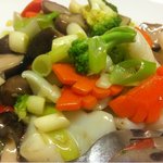 中国料理 青菜 - 青菜コース  イカのゆずこしょう炒め
